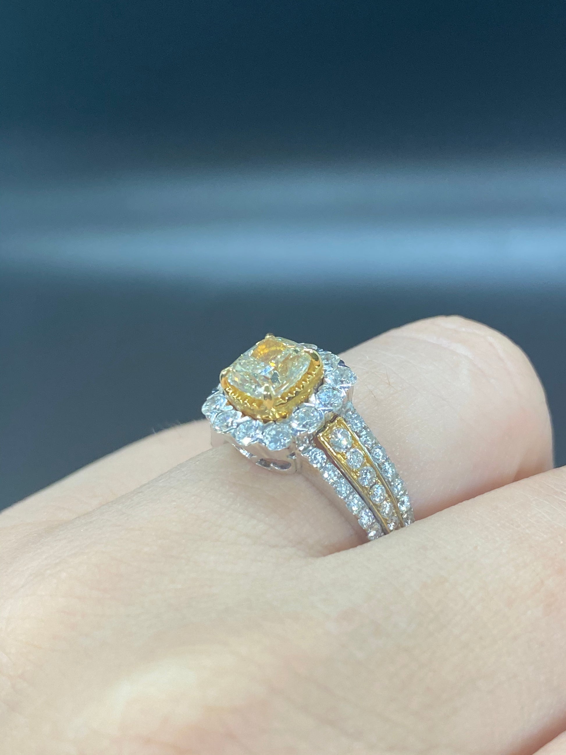 Yellow Diamond Ring R20018 - Royal Gems and Jewelry