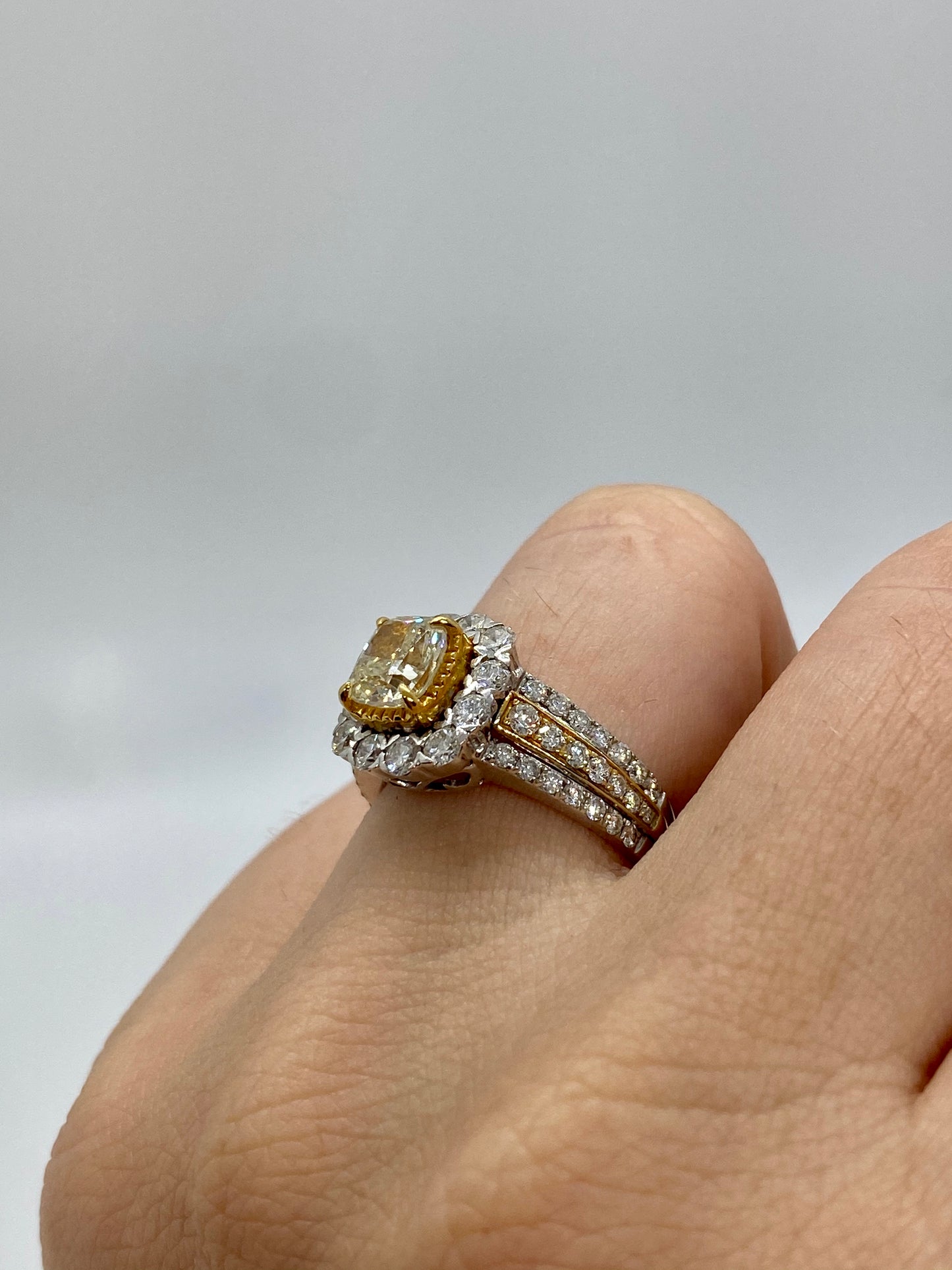 Yellow Diamond Ring R20018 - Royal Gems and Jewelry
