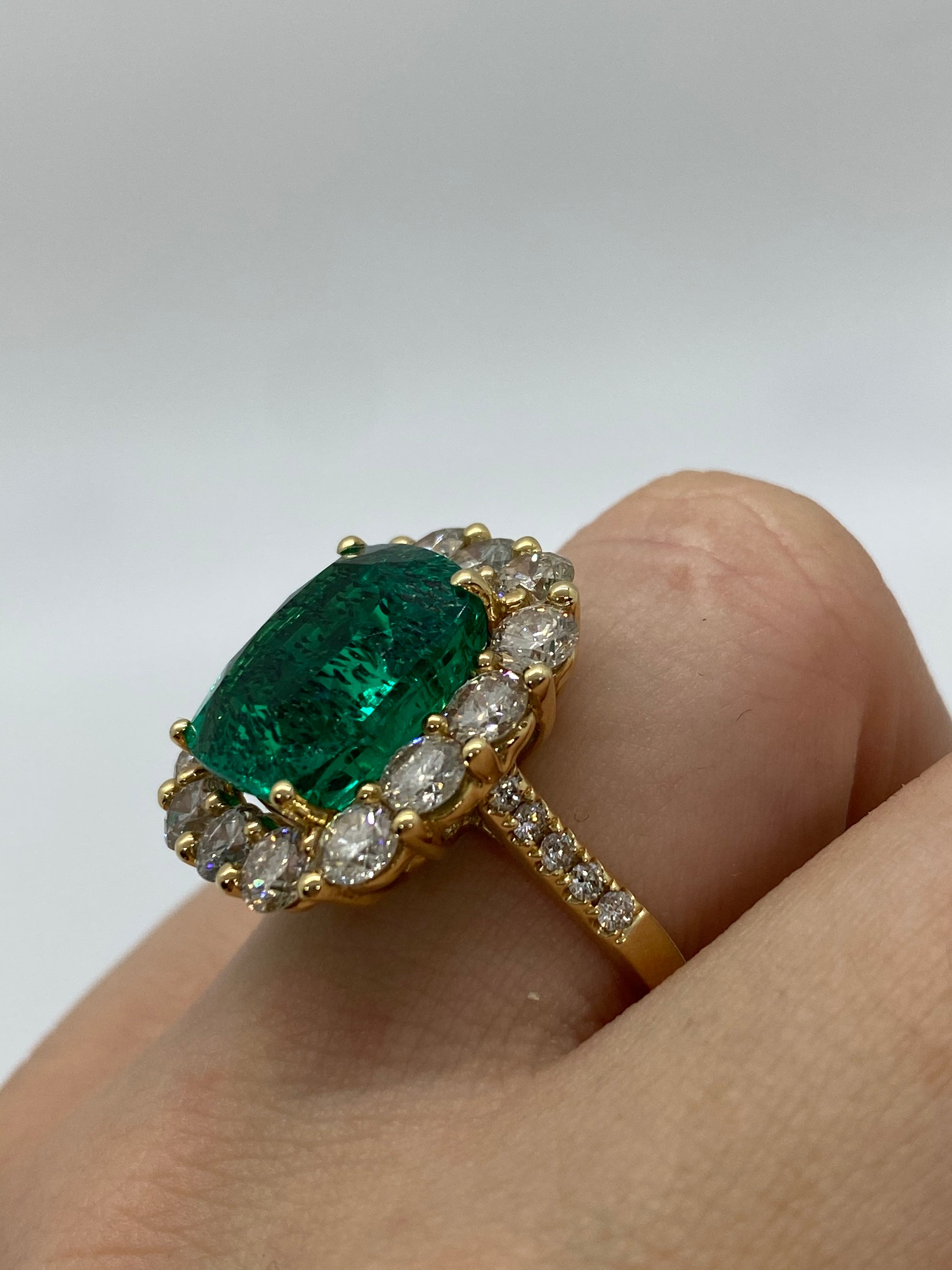 Emerald Ring R20682 - Royal Gems and Jewelry