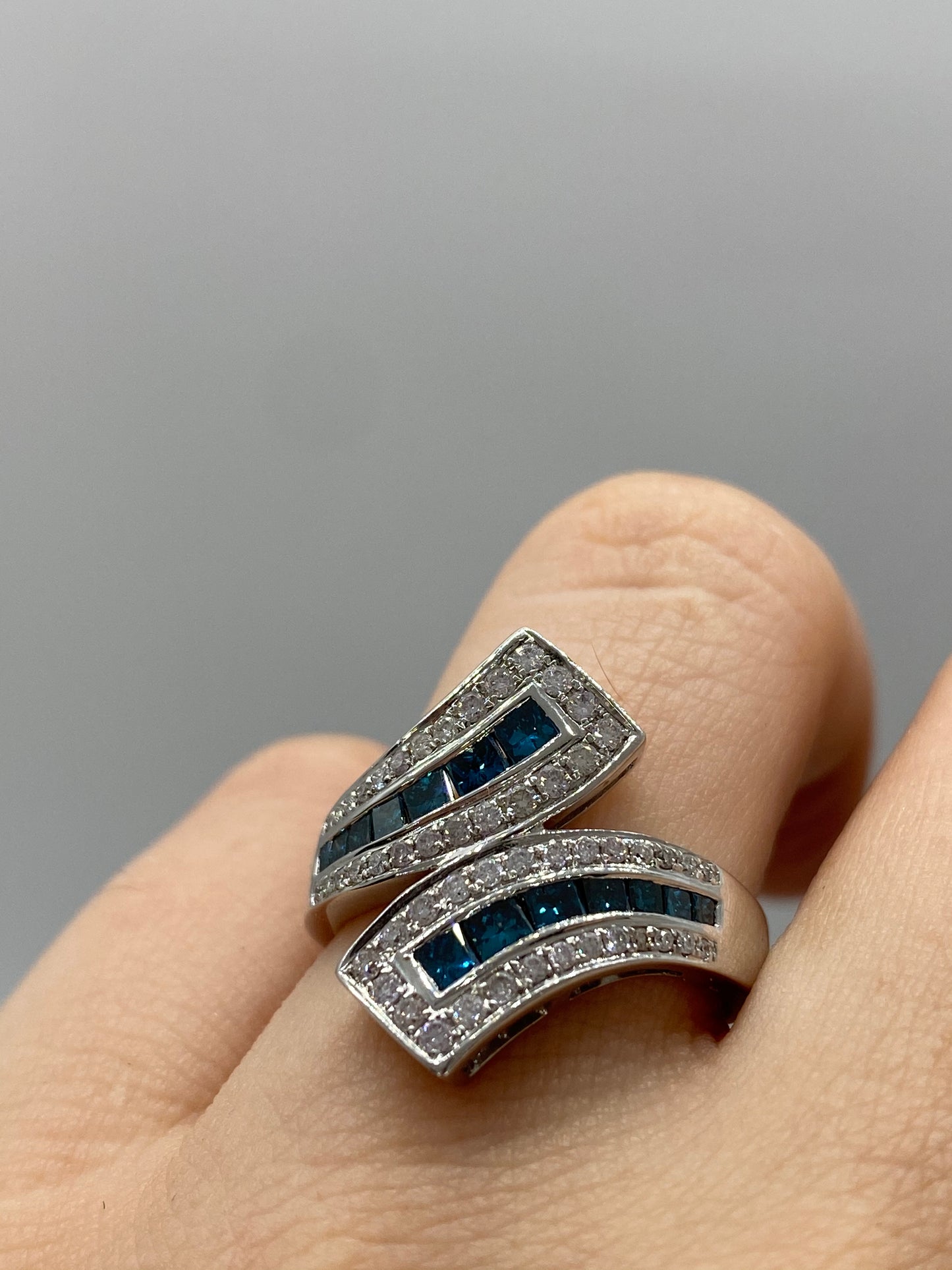 Blue Diamond Ring R20904 - Royal Gems and Jewelry