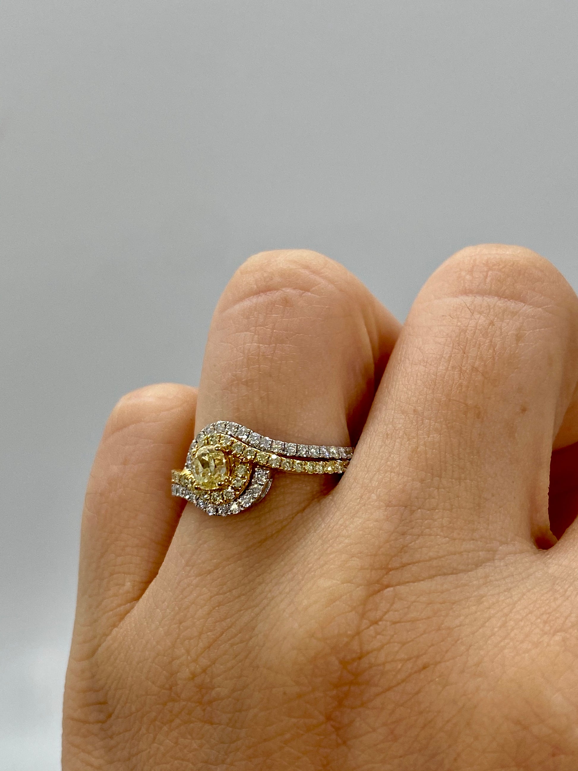 Yellow Diamond Ring R21513 - Royal Gems and Jewelry