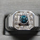 Men's Blue Diamond Ring R22001 - Royal Gems and Jewelry
