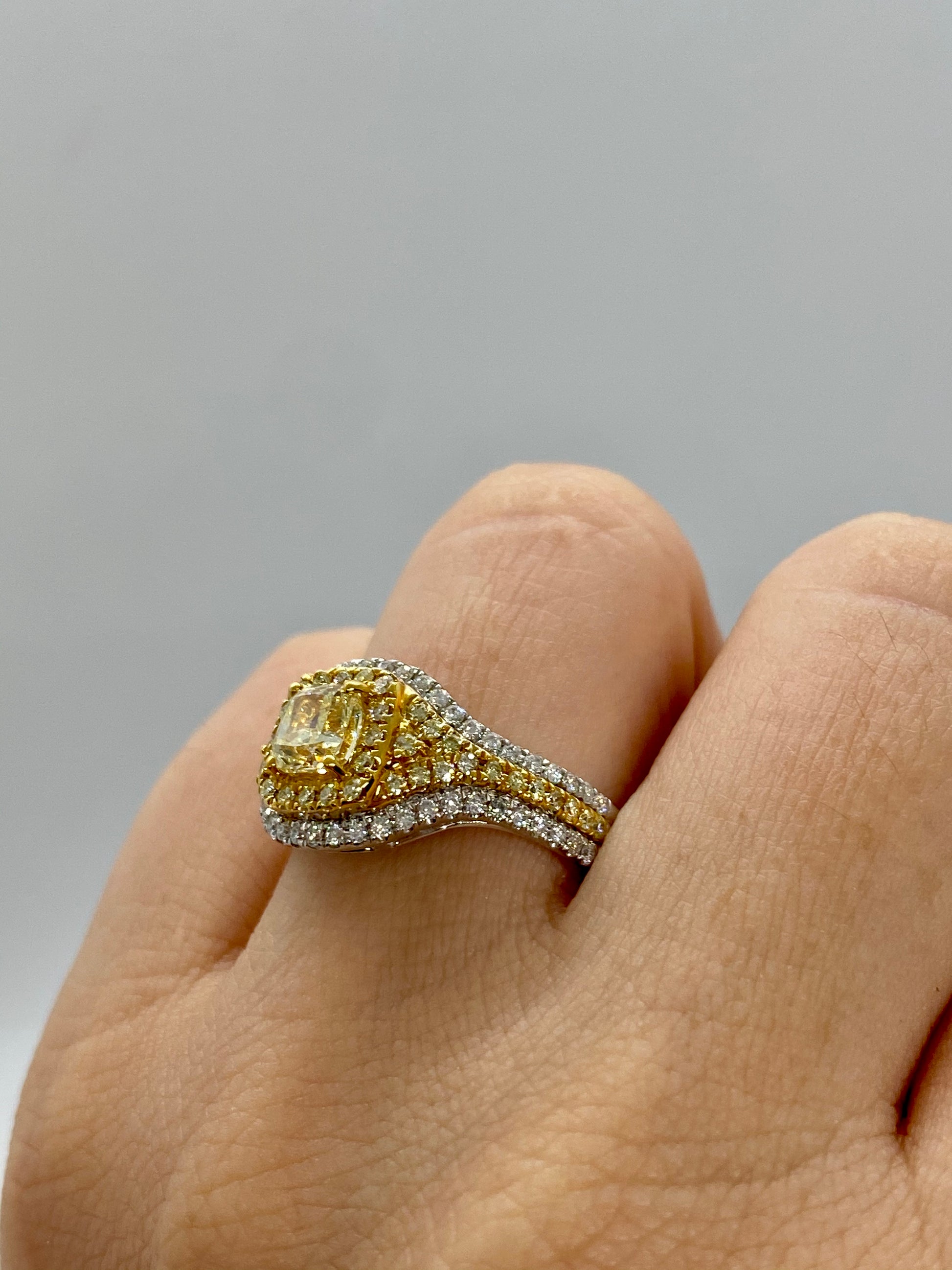 Yellow Diamond Ring R22217 - Royal Gems and Jewelry