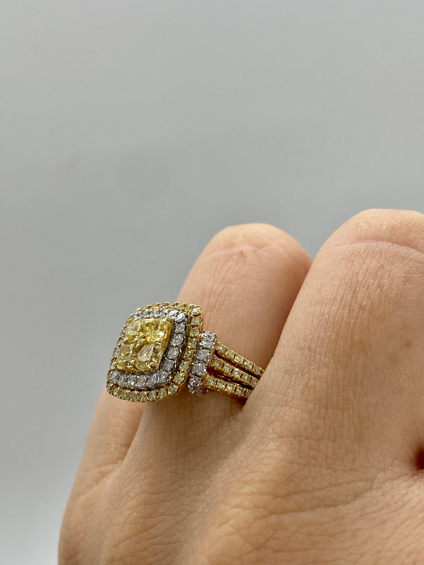Yellow Diamond Ring R22219 - Royal Gems and Jewelry