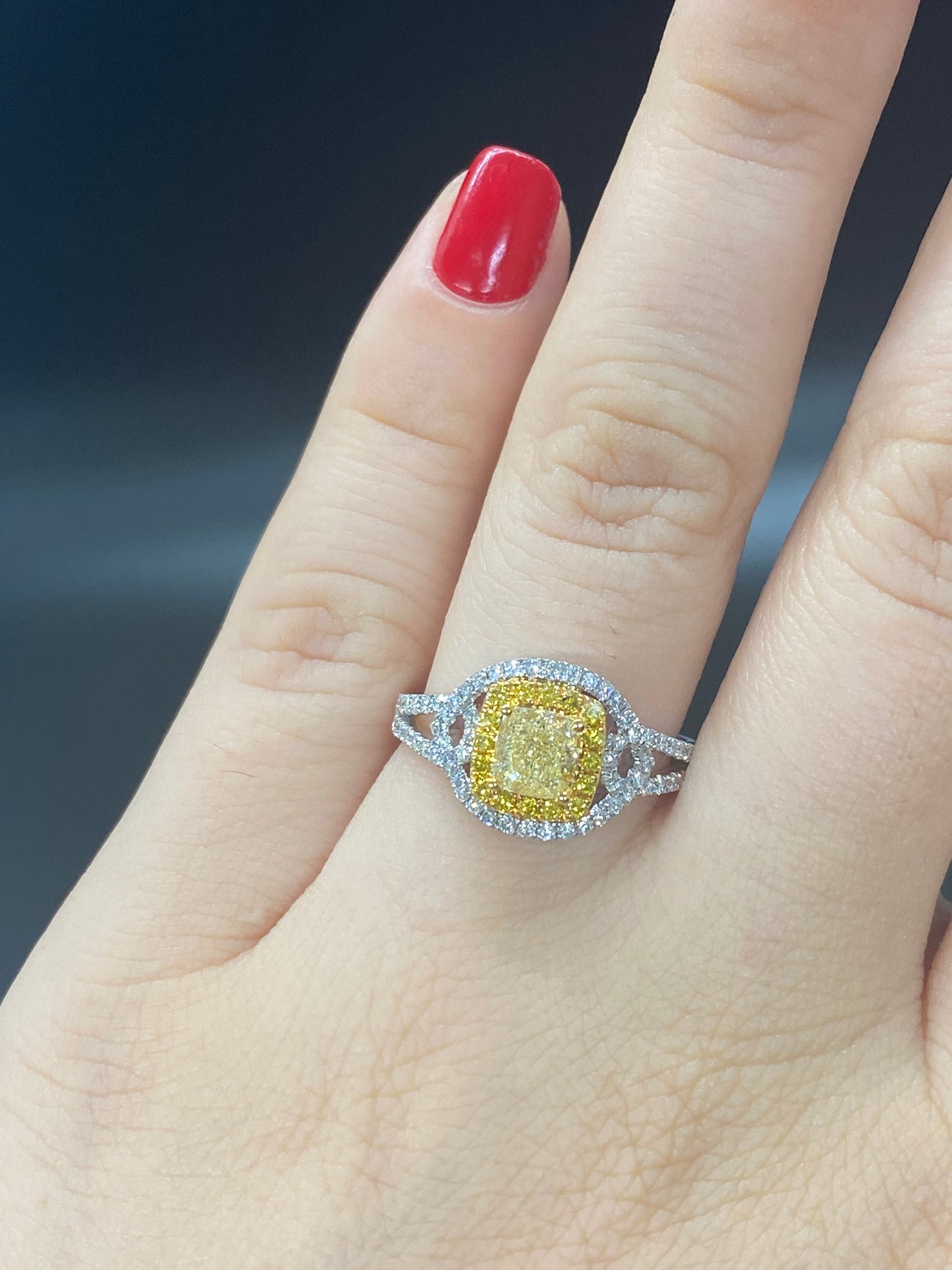 Yellow Diamond Ring FR12620WY | R22774 - Royal Gems and Jewelry