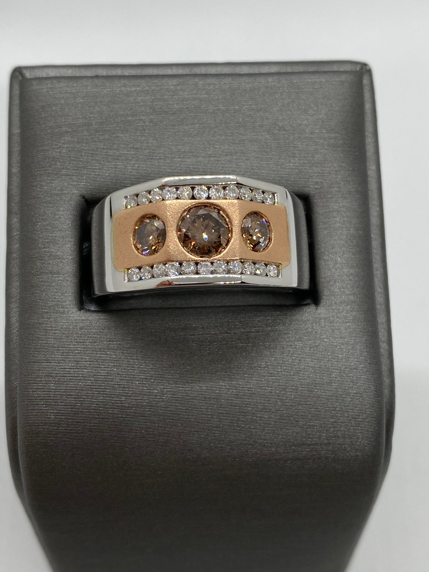 Men's Chocolate Diamond Ring R23040 - Royal Gems and Jewelry