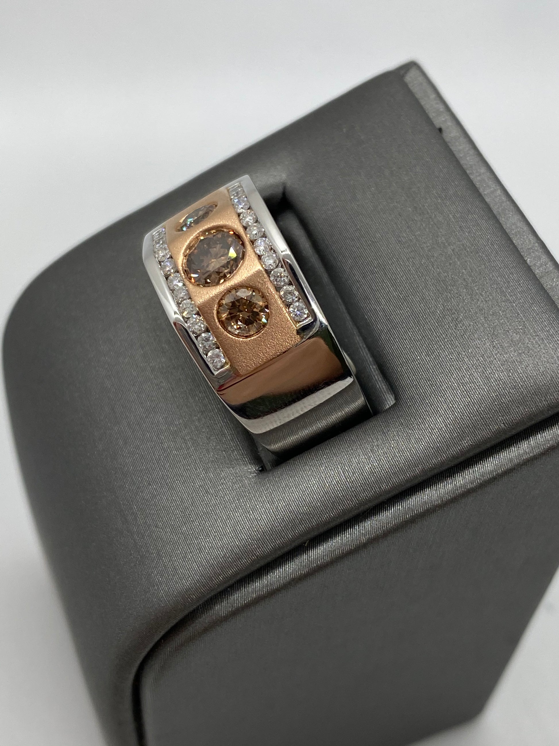 Men's Chocolate Diamond Ring R23040 - Royal Gems and Jewelry