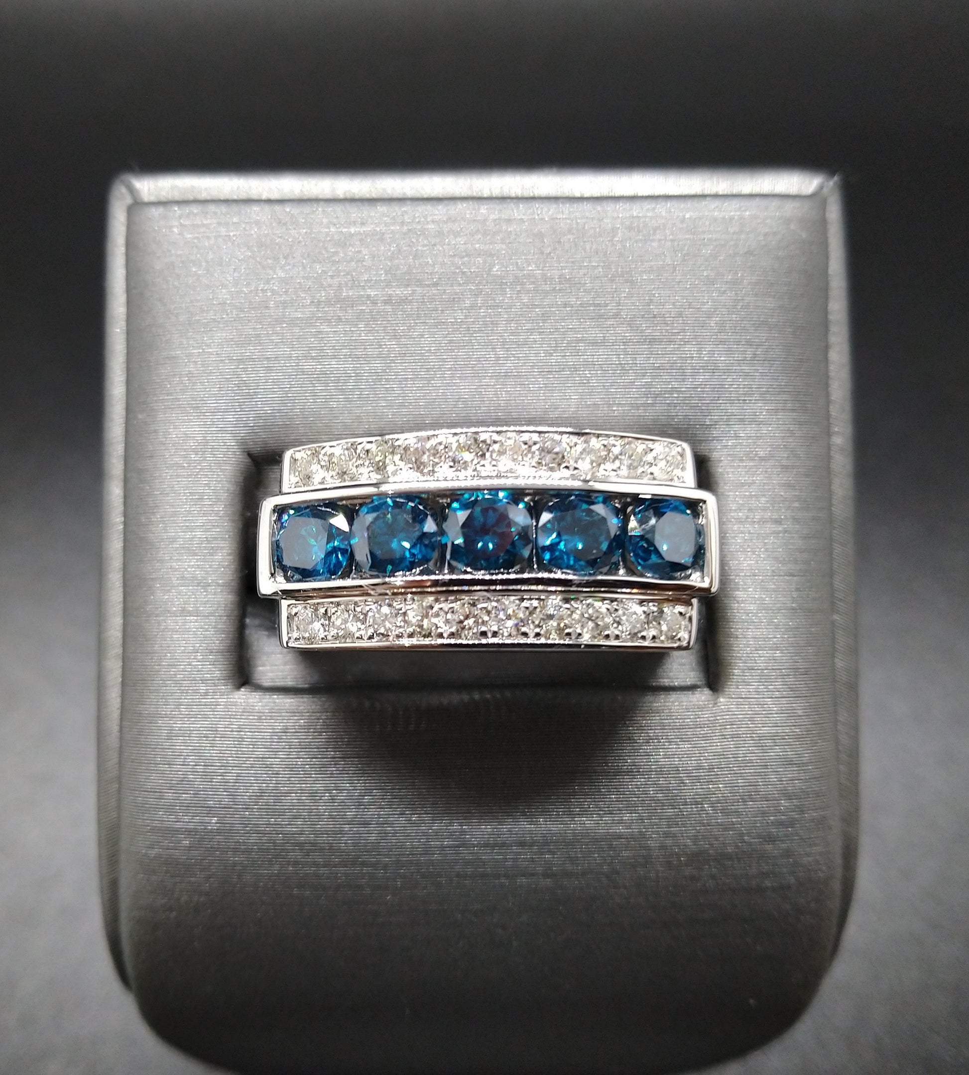 Men's Blue Diamond Ring R23112 - Royal Gems and Jewelry