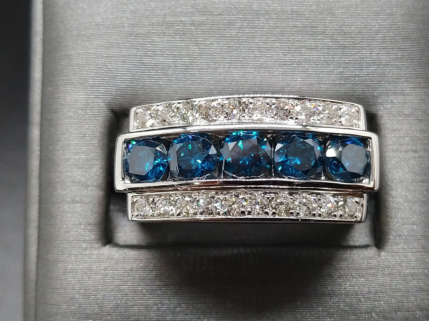 Men's Blue Diamond Ring R23112 - Royal Gems and Jewelry