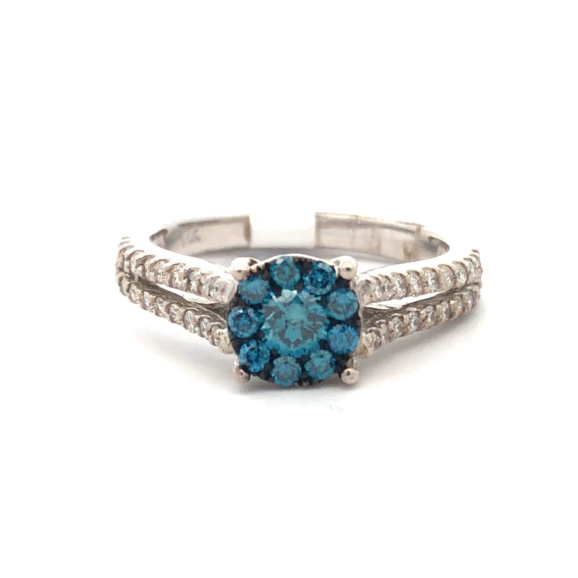 Blue Diamond Ring R23338 - Royal Gems and Jewelry