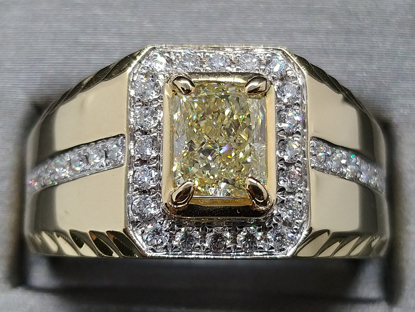 Men's Yellow Diamond Ring R23597 - Royal Gems and Jewelry