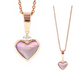 Kabana - 14KT Rose Gold Heart Pendant with Inlay and Diamonds