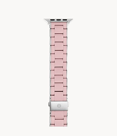 38/40/41mm and 42/44/45mm Barely Pink and Stainless Silicone-Wrapped Bracelet Band for Apple Watch® MS20AS0006 | ST01085