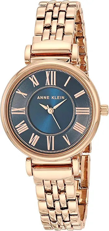 Anne Klein Women's Bracelet Watch, Rose Gold/Navy Blue W12579