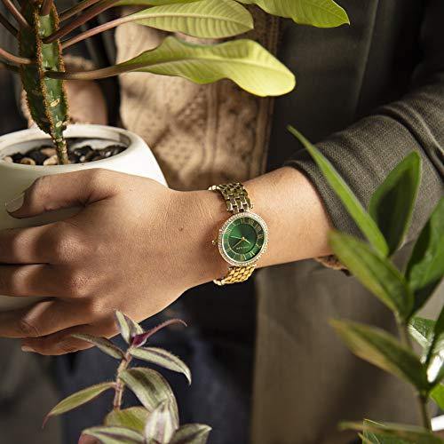 Anne Klein Women's Premium Crystal Accented Gold-Tone Bracelet Watch W12583