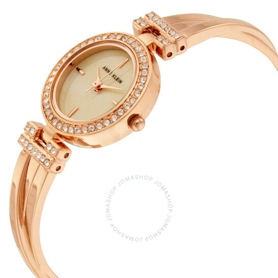Anne Klein Mother Of Pearl Dial Rose Gold Bangle Ladies Watch Set W12584