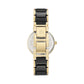 Anne Klein Solar Powered Gold Tone and Black Resin Women's Bracelet Watch W12623