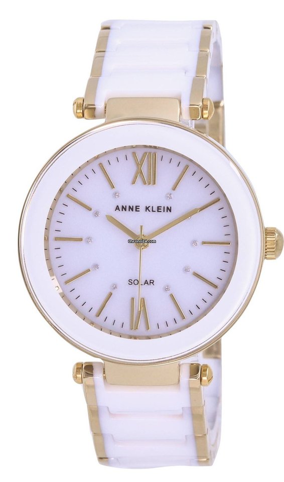 Anne Klein Ceramic White Dial Quartz Women's Watch W12624