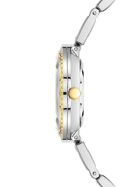 Anne Klein Two-Tone, Pavé Crystal Bracelet Strap Watch W12632