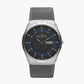 Skagen Melbye Titanium and Charcoal Steel Mesh Day-Date Watch W12669