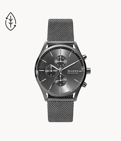 Skagen Holst Chronograph Charcoal Steel Mesh Watch W12670