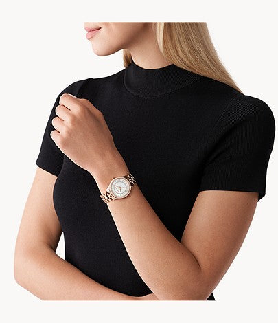 Michael Kors Women's Lauryn Three-Hand Rose Gold-Tone Stainless Steel Watch W12694