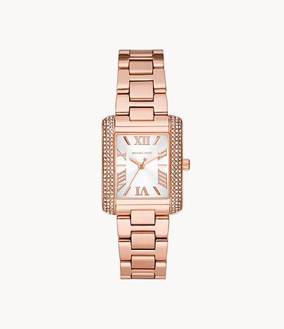 Michael Kors Emery Three-Hand Rose Gold-Tone Stainless Steel Watch W12697