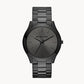 Michael Kors Men's Slim Runway Black IP Three-Hand Watch W12716