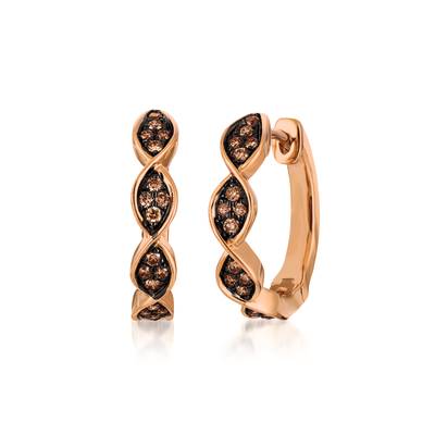 14K Strawberry Gold® Earrings with Chocolate Diamonds® 1/4 cts. ZUKG45 | E12214