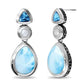 Azure Pear Larimar Earrings EAZUR0P-00 | D07307