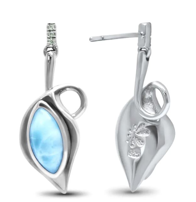 Calla Larimar Earrings ECALL00-00 | D07462