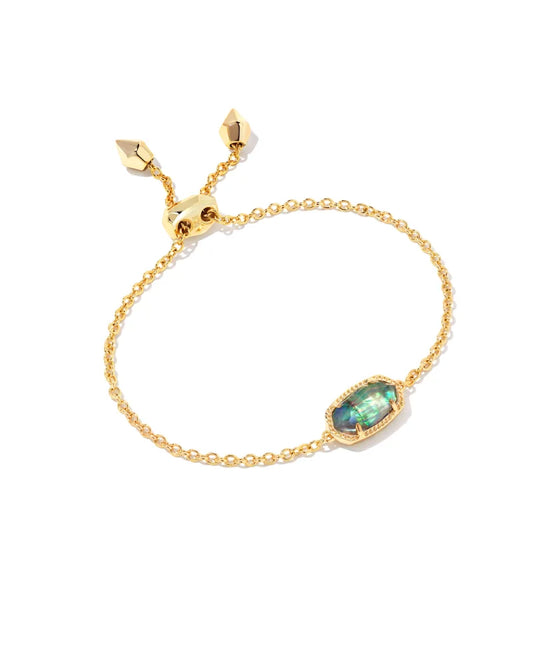 Elaina Gold Adjustable Chain Bracelet in Lilac Abalone | 9608802147