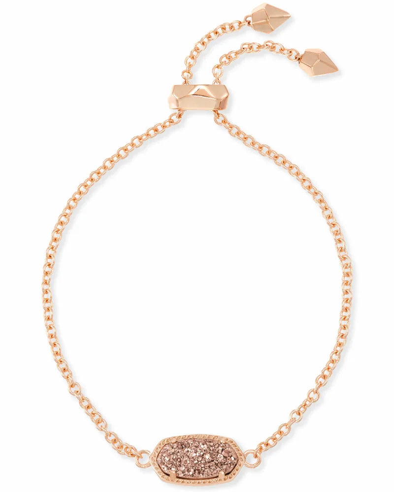 Elaina Adjustable Chain Bracelet in Rose Gold Drusy | 4217714528