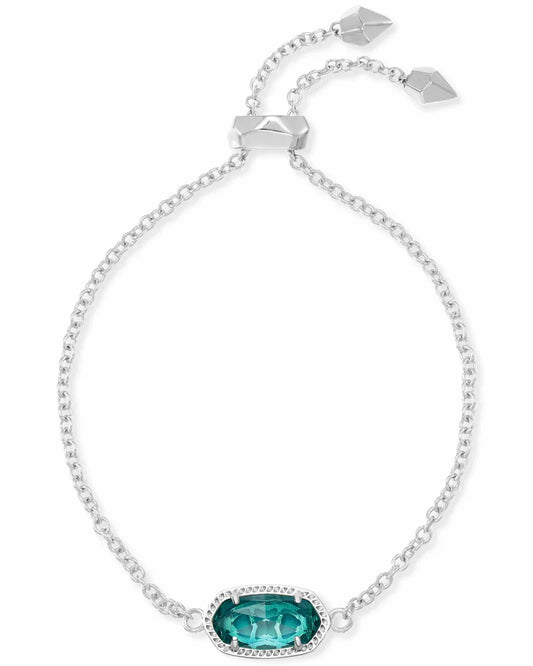Elaina Silver Adjustable Chain Bracelet in London Blue | 4217717615