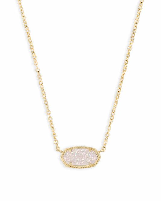 Elisa Gold Pendant Necklace in Iridescent Drusy | 4217709208