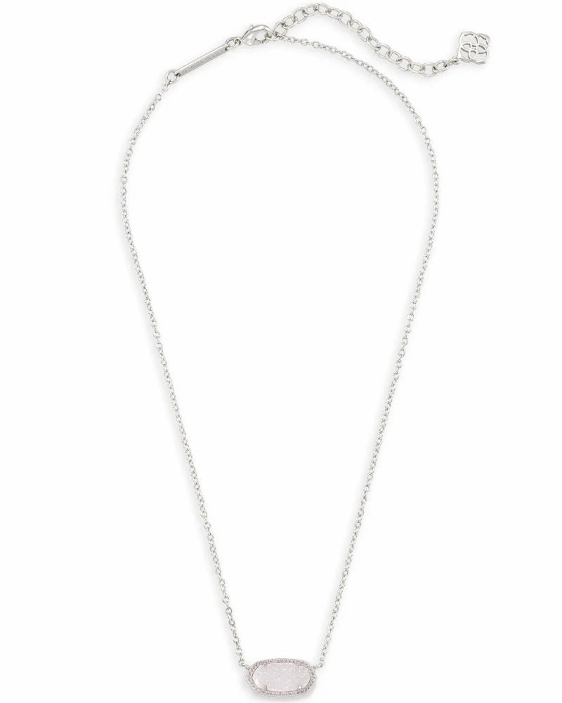 Elisa Silver Pendant Necklace in Iridescent Drusy | 4217711459