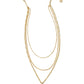 Elisa Gold Triple Strand Necklace in Light Blue Magnesite | 9608802050