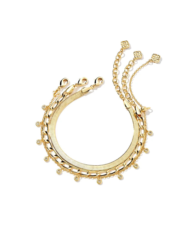 Kassie Set of 3 Chain Bracelet in Gold | 9608801670