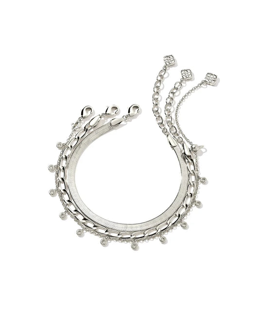 Kassie Set of 3 Chain Bracelet in Silver | 9608801671