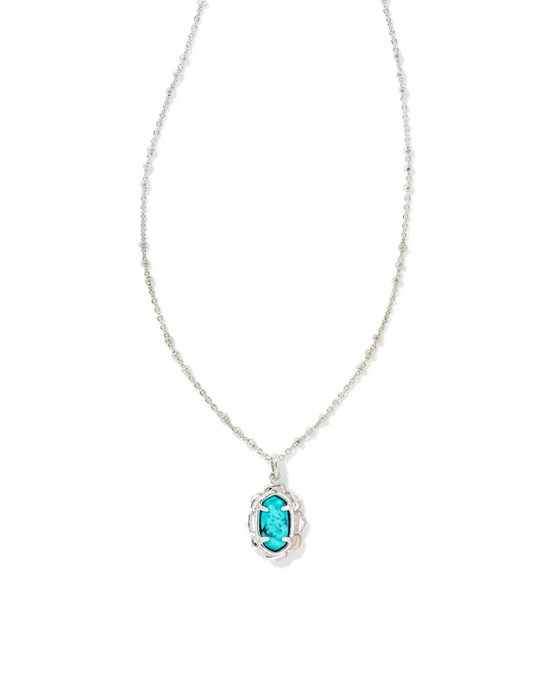 Piper Silver Pendant Necklace in Variegated Turquoise Magnesite  | 9608801801