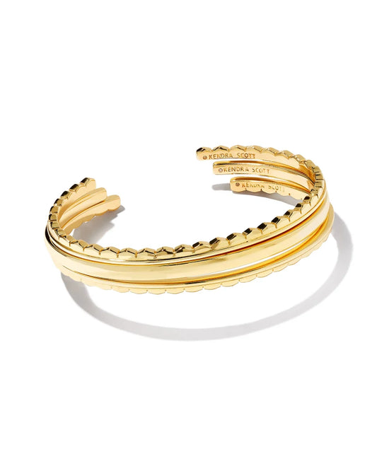Quinn Cuff Bracelet Set of 3 in Gold | 9608801772