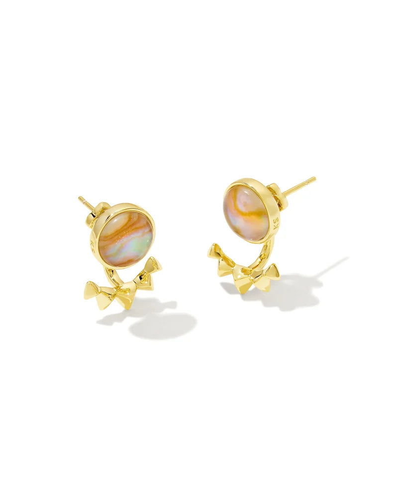 Sienna Gold Ear Jacket Earrings in Iridescent Abalone | 9608801836