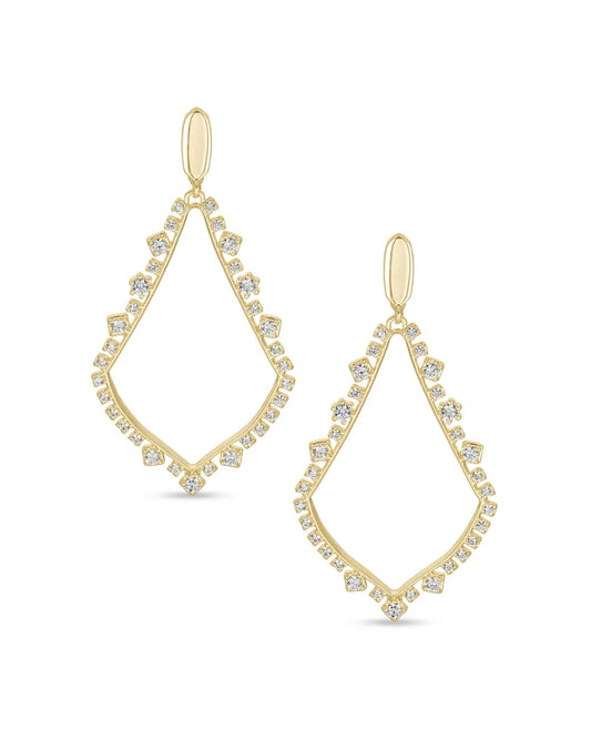 Sophee Crystal Clip-On Drop Earrings in Gold | 4217717889