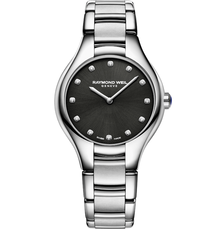 Noemia Ladies Quartz 12 Diamond Black Watch,5132-ST-20081