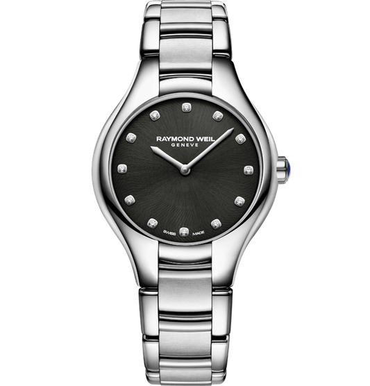 Noemia Ladies Quartz 12 Diamond Black Watch,5132-ST-20081