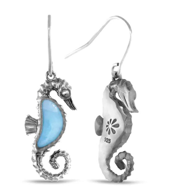 Seahorse Larimar Earrings ESEAH00-00 | D07453
